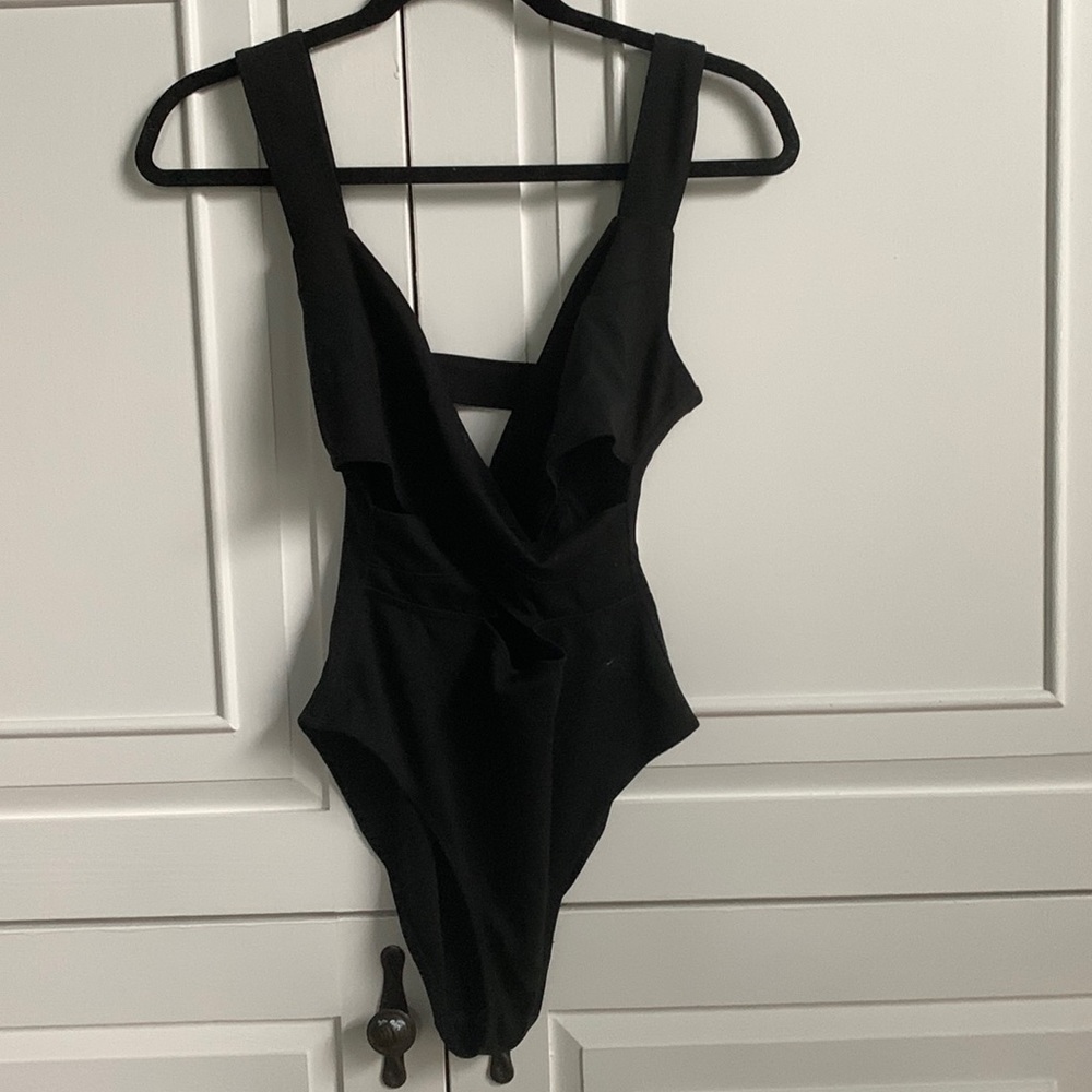 Black bodysuit with cutouts